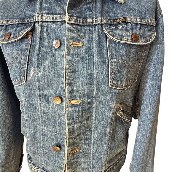 VTG Maverick Blue Bell Jean Jacket Mens 42 Blue Medium Wash Denim 70s 80s - Picture 3 of 8